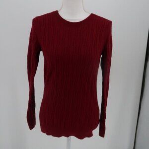 Banana Republic Maroon Red Cable Knit Sweater Fine Italian Yarn Filpucci Size M